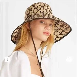RARE Gucci GG Embroidered Monogram Wide Brim Raffia Hat GG-embroidered raffia hat – LangShop main image 4